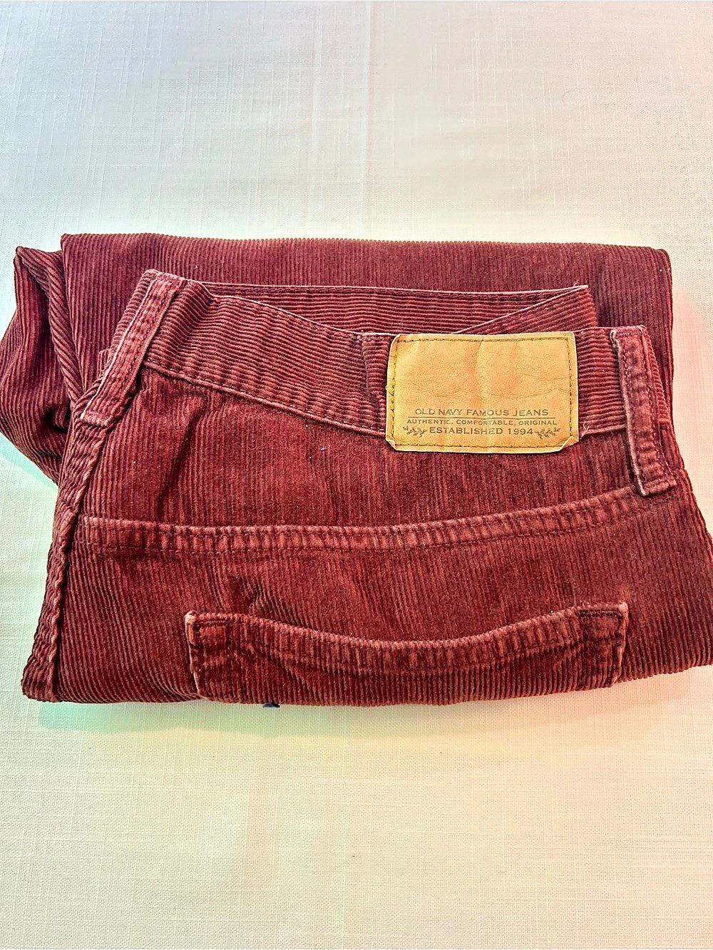 Old Navy Famous Jeans Men's Corduroy Pants Waist 34 Rusty Brown